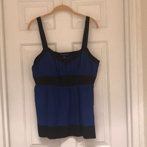 Elegant black and royal blue tank top